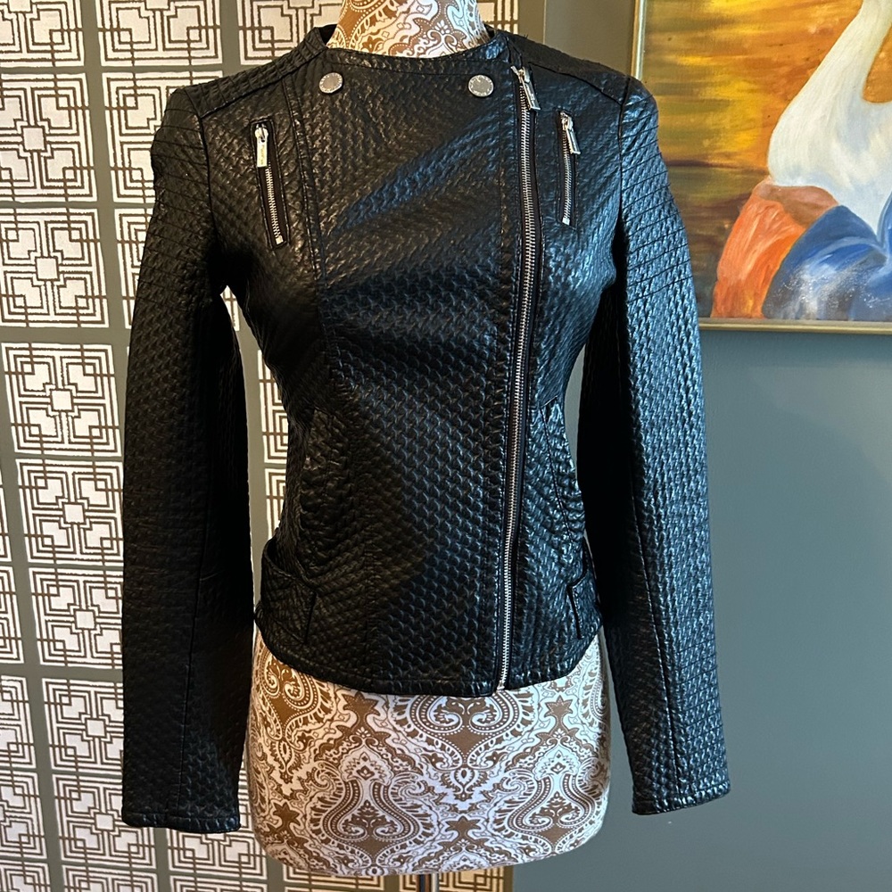 Karl Lagerfeld faux leather moto jacket